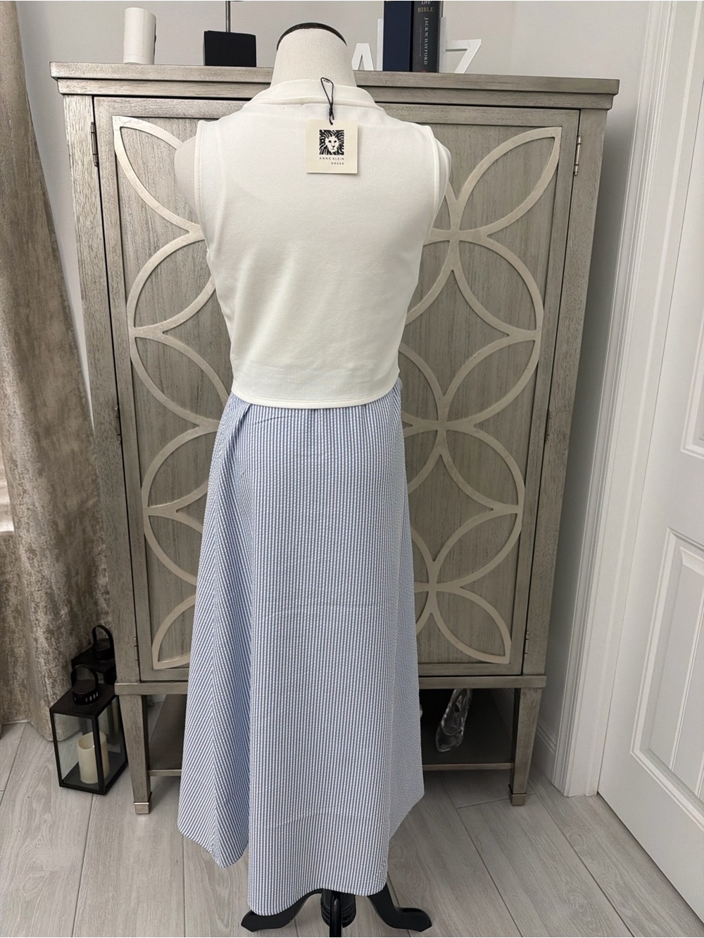 Anne Klein White dress with removable top for summer days, attachable top - Picture 5 of 7